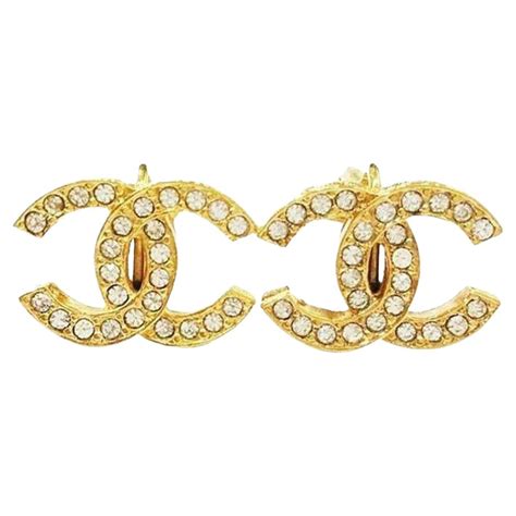 chanel earrings gold studs|chanel gold clip on earrings.